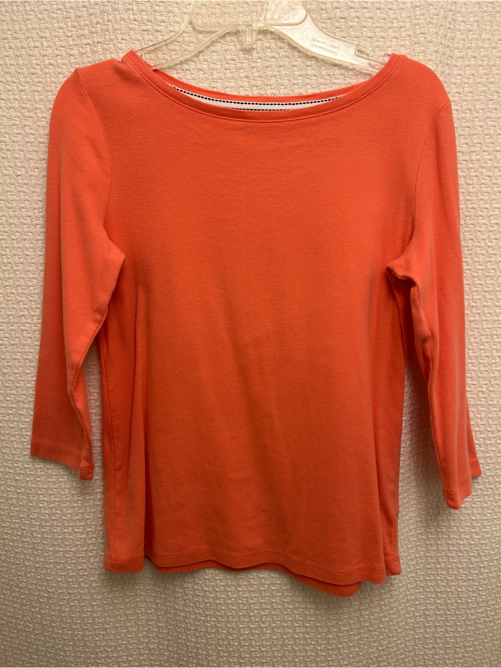 Talbots Coral Boatneck 3/4 Sleeve Top
